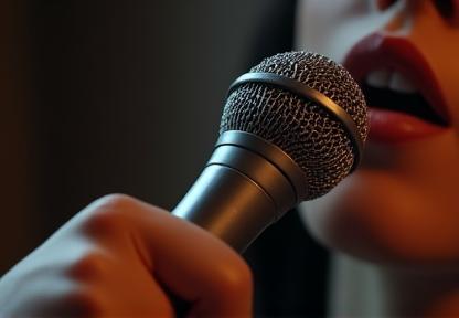 Image representing voice and articulation training with a microphone.